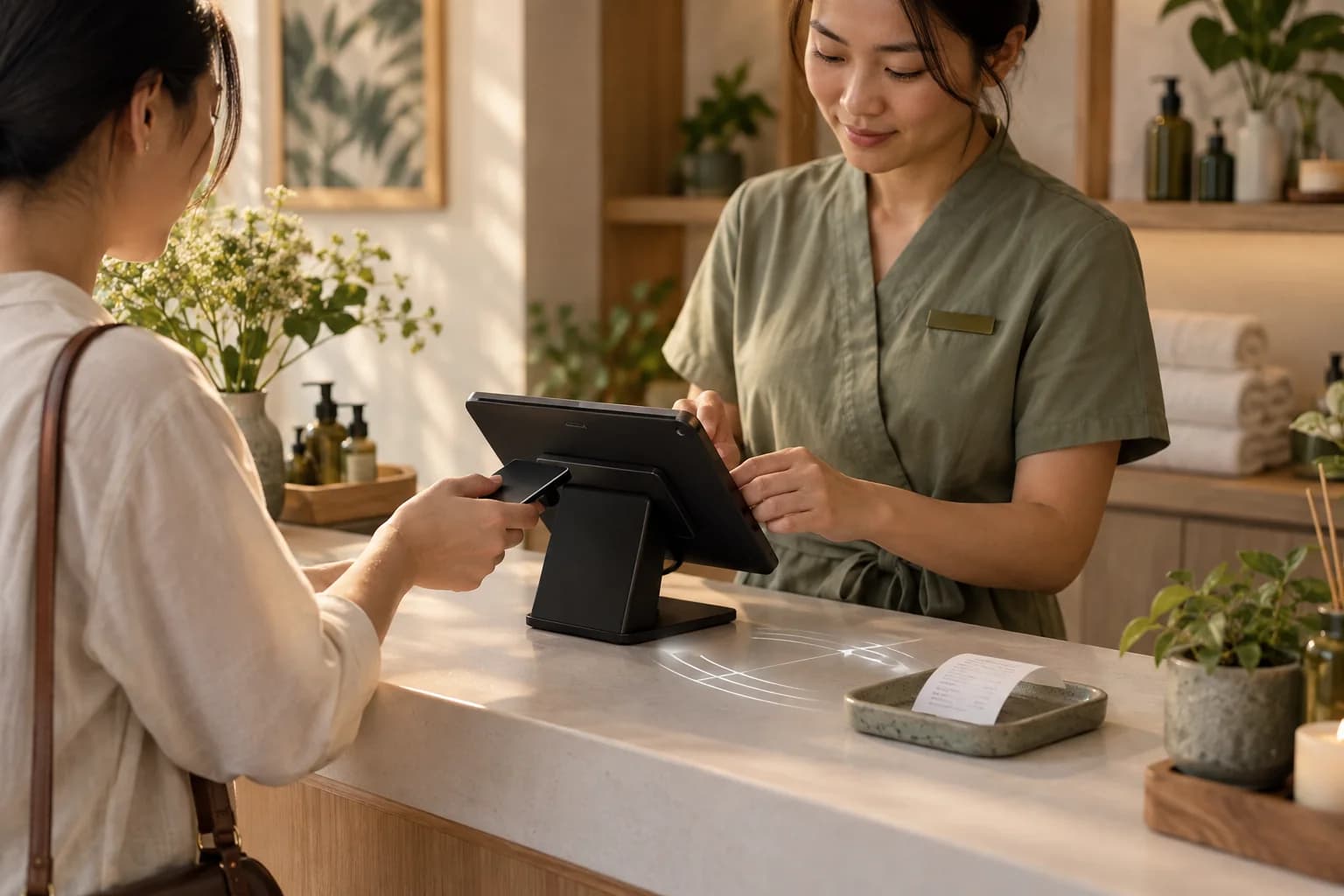 Một giao dịch tại quầy spa chỉ tạo ra một biên nhận